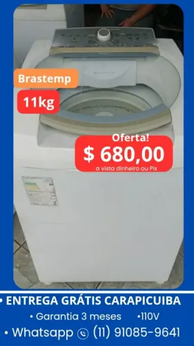 Máquina de Lavar 11kg $ 680,00 Brastemp, Entrega Grátis carapicuiba