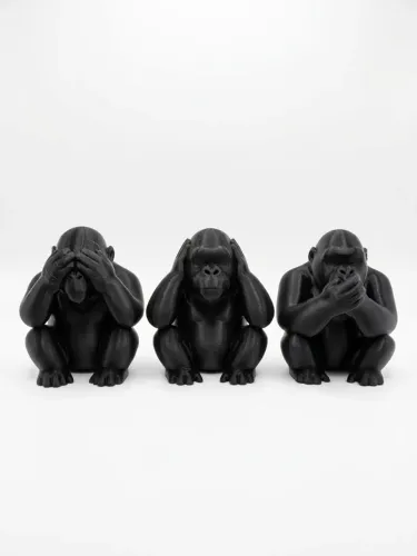 Kit 3 macacos sábios seco surdo e mudo