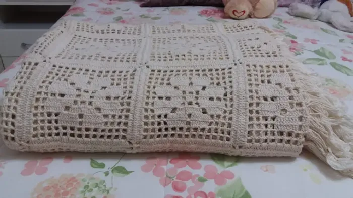 Colcha de casal em crochê