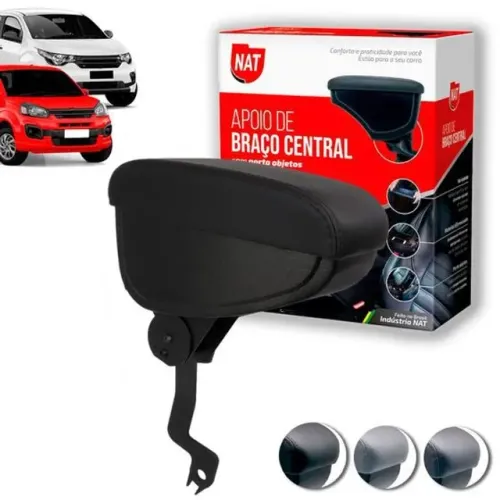 Apoio de Braço Fiat Palio / Siena / Strada / Uno - Suporte Flexível - Preto - N200706