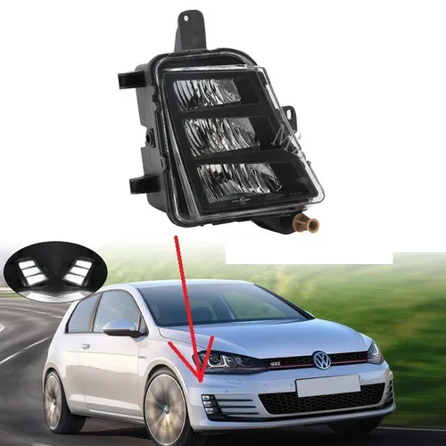 Farol de Milha Led Direito Volkswagen Golf Gti Mk7 2014 2015 2016 2017