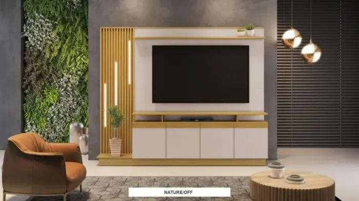 Estante Home para TV até 65 Polegadas 4 Portas Absoluto Candian JCM Móveis - Cores Variada