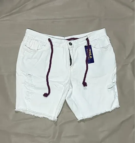 Bermuda jeans branca Polo Half Lauren