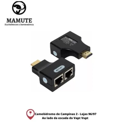 Extensor Hdmi 3d 30 Metros Via Cabo De Rede Utp Rj45 Cat5e/6