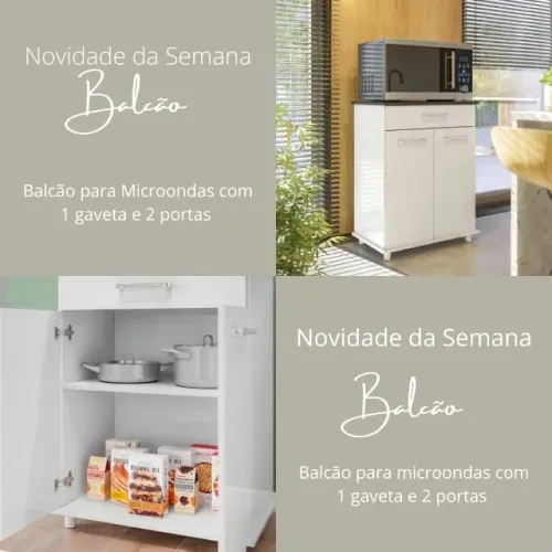 Promoção Balcao para Microondas com 2 portas 1 gaveta- 14/11 