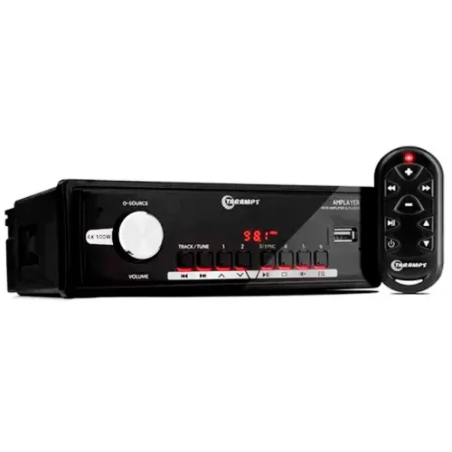 Autorradio Fm 4x100w Rms Com Modulo Amplificador 2 Saida Rca Usb Bluetooth Com Controle
