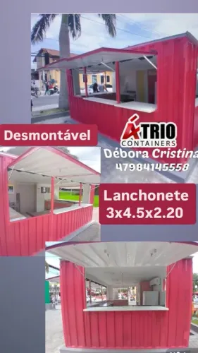 Container lanchonete várias medidas desmontável
