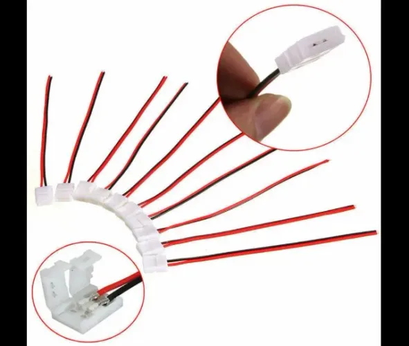 Emenda Conector Fita Led 10mm 2 Vias 5050 3528 Kit 3 Unid. Arduino Automação COD-CP323