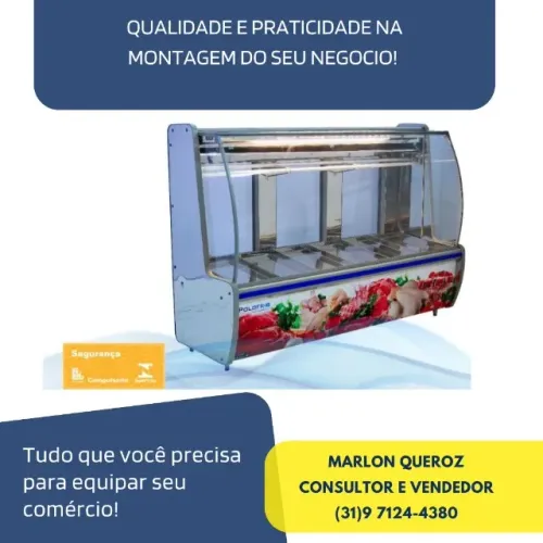 Balcão de Açougue Polo Frio Inox 2 Metros Novo