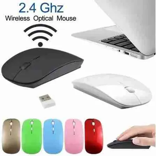 Mouse óptico sem fio 2,4GHZ com receptor USB e 1600 DPi