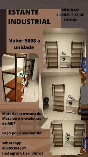 Estante Industrial em Metalon e MDF