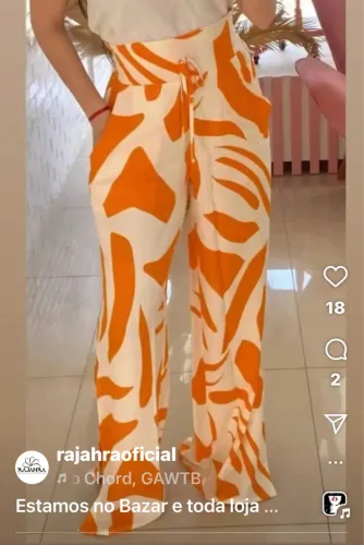 Calça Pantalona Laranja Rosa pink