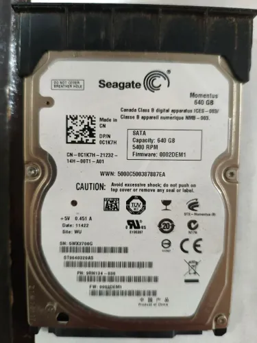 Hd 640 GB para notebook