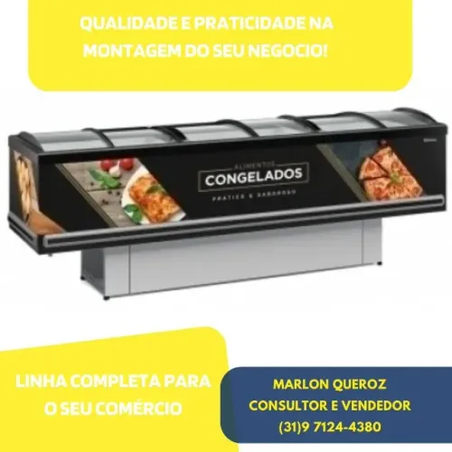 Ilha de Congelados 2,9M Vidro Curvo Gelopar