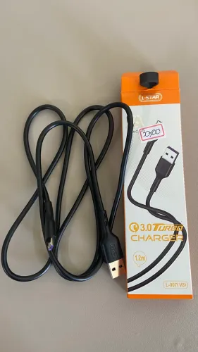 Cabo USB 5A L007 (V8) preto L-STAR 1,20m