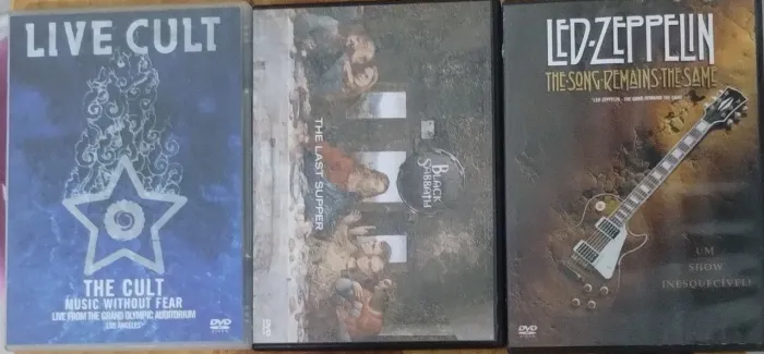 3 DVDs de Rock Clássico - Live Cult, Black Sabbath e Led Zeppelin