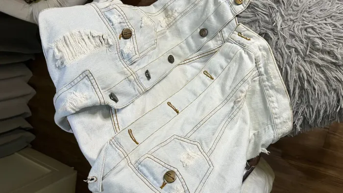 Jaqueta Jeans clara - Tamanho P