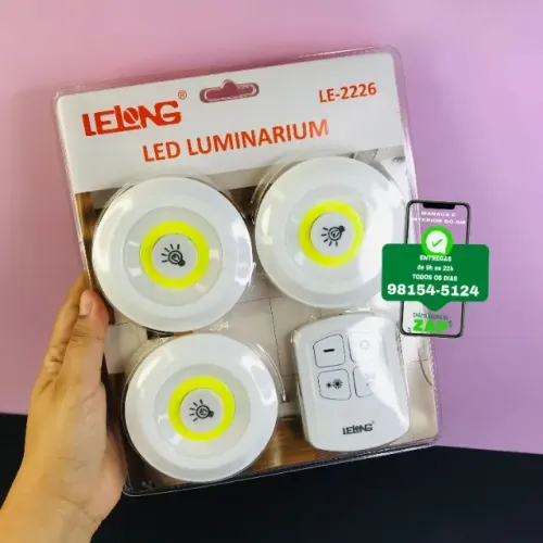 Kit de 3 Lâmpadas LED com Controle Remoto - Iluminação Prática e Econômica