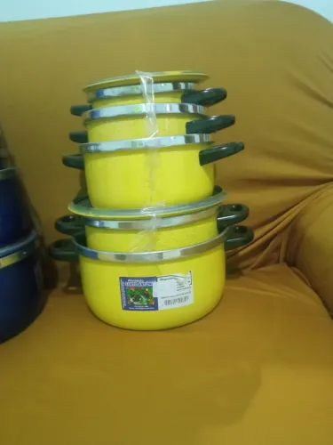 Conjunto 5 panelas de alumínio amarelo
