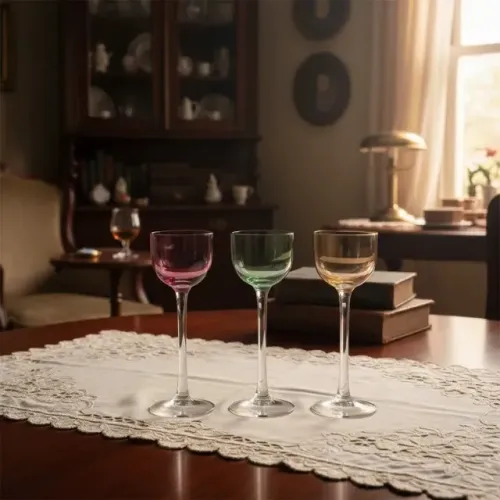 Conjunto de 3 Belos Cálices Antigos Coloridos p/ Licor - Promoção!