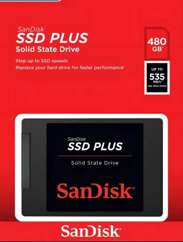 Ssd Sandisk Plus 480gb Sata3 Vel. Leitura 535mbs Preto - Novo