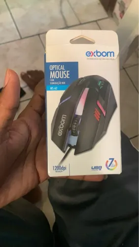 Mouse Gamer Exbom MS-62 com Iluminação RGB - 1200dpi