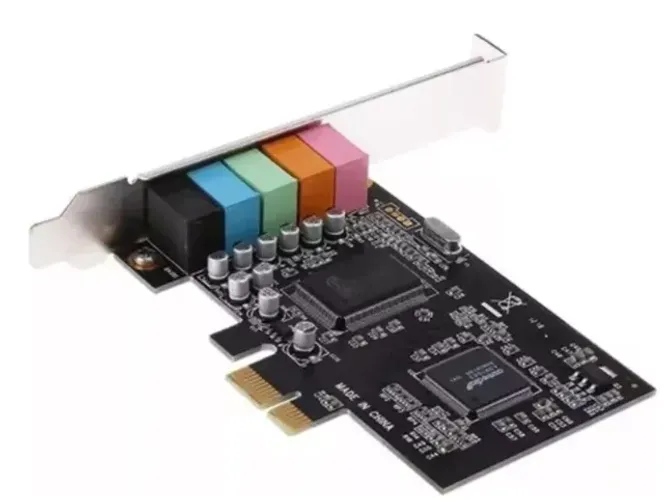 Placa De Som 4.1 Pci Express Audio Pci-e Windows E Linux Pc