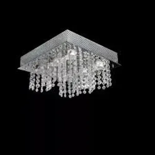 Plafon  Quadrado cromado com cristal , lâmpadas incluso