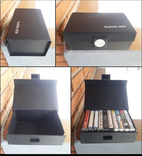 Antigo estojo box porta fitas k7 (cassete) cabem10 fitas! FAVOR LER A DESCRIÇÃO!