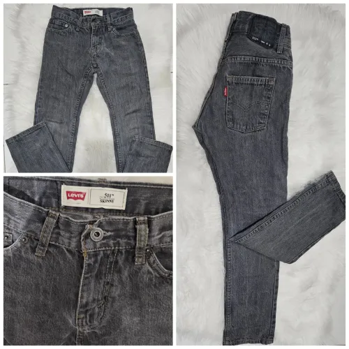 Calça Jeans Levi's infantil menino 10 anos semi nova Skinny Cinza - Infantil