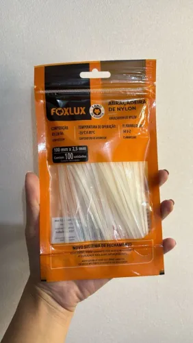Abraçadeira De Nylon Foxlux 100mm X 2,5mm Pct 100 Unidades