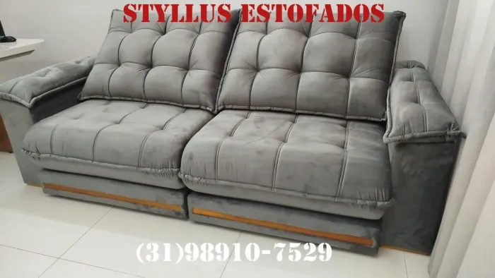 Sofá retrátil 4 lugares Novo - Estiloso e Confortável