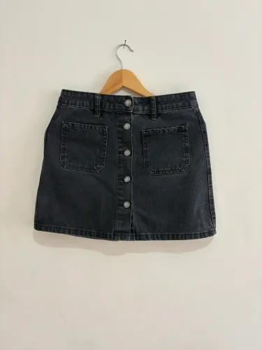 Saia Jeans Preta