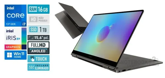 Galaxy Book 3 360 i7 troco em Macbook