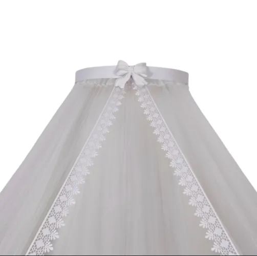 Dossel De Parede Liso Com Laço + Mosquiteiro Tule Infantil (Perfeito Estado)