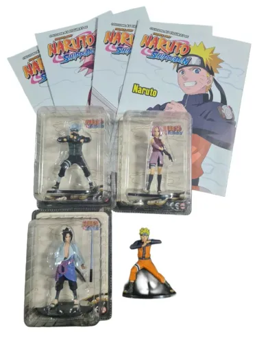Naruto - Sasuke - Sakura - Kakashi + Fascículos Planeta De Agostini 10cm (Aberto)