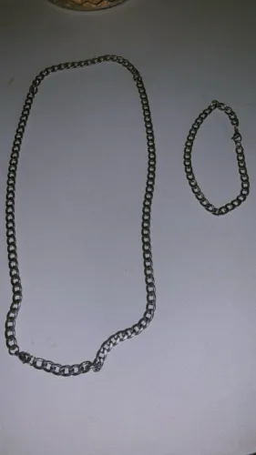 Corrente e pulseira de prata
