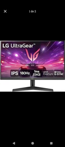 Monitor Gamer LG UltraGear 24" 24GS60F-B - 180Hz | IPS | 1ms | G-SYNC | FreeSync