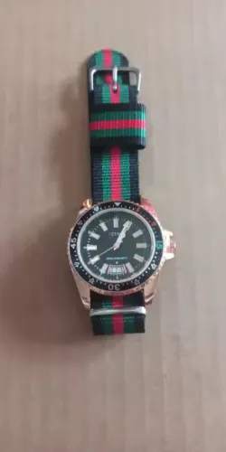 Relógio de calendário com pulseira de Nylon unisex da moda, luxuoso e simples