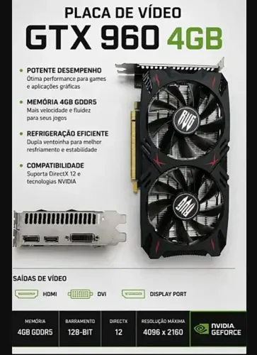 Gtx 960 4GB,garantia de 1ano!  mais potente que rx 550, GTX 750ti,550ti