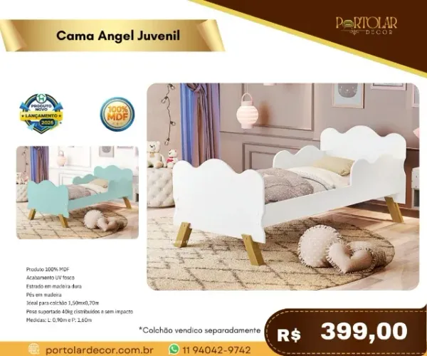 Cama Angel Juvenil, a pronta entrega