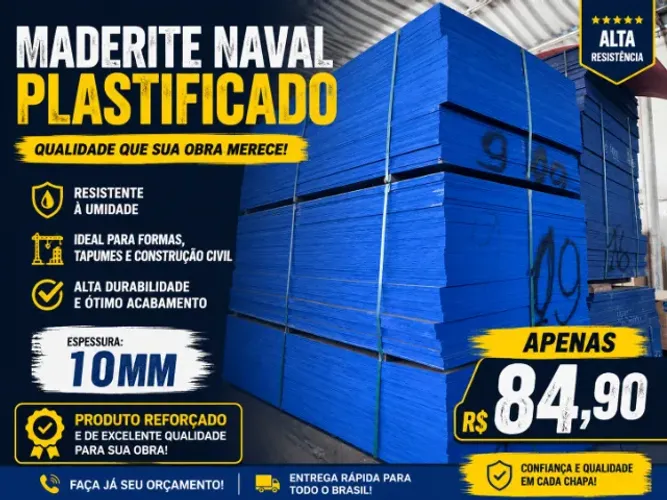 MADERITE NAVAL PLASTIFICADO 10MM (PROMOÇÃO)