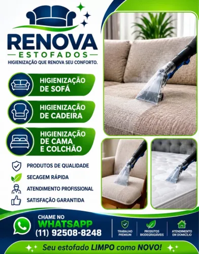 Limpeza e higienização de estofados!