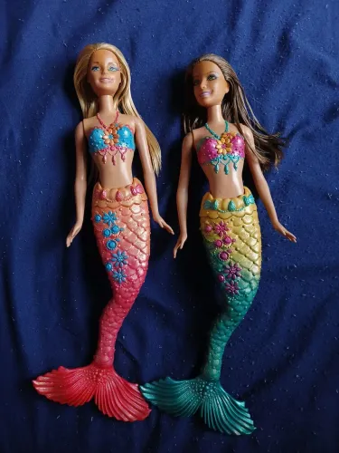 Kit 2 Barbies Sereias Mattel Color Change Hair 2011 - T7404 e T7406
