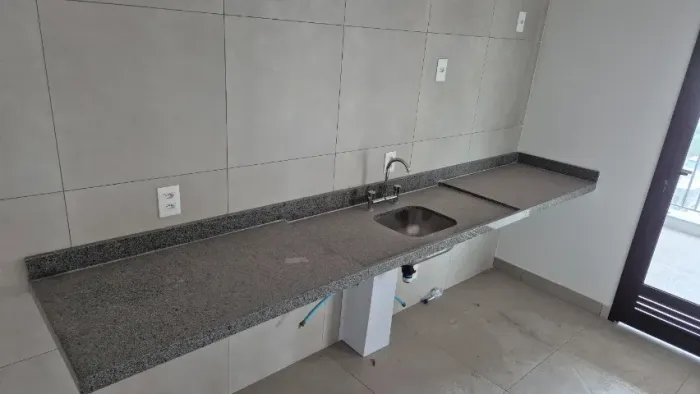 Pia Cozinha 320x60cm Granito Cinza Nova