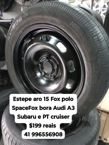 Roda aro 15 furação 5x100 estepe pronto. Fox polo SpaceFox bora Audi A3 Subaru e PT 