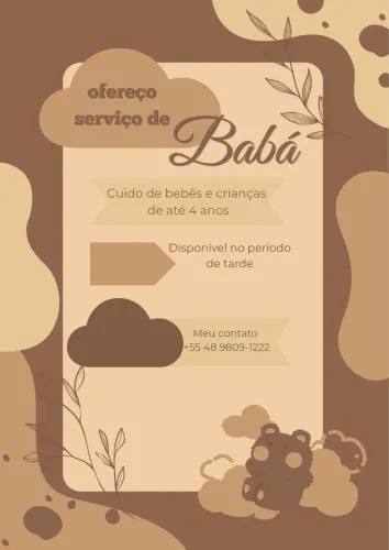 Ofereço serviço de babá na palhoça, período vespertino.