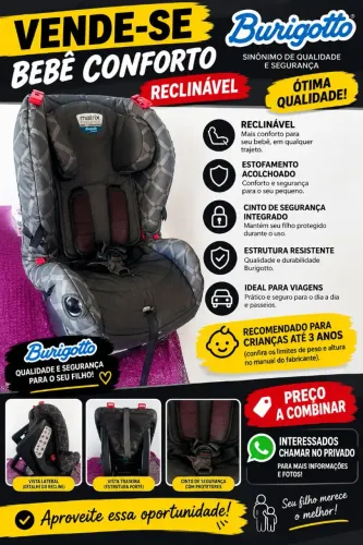 Bebê conforto Burigotto reclinável