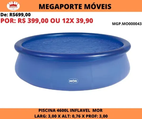 Piscina Inflável 4600L Mor