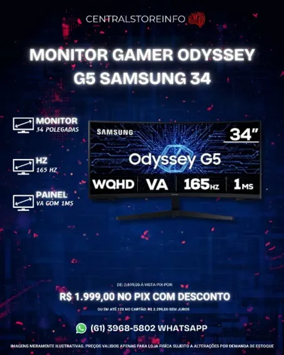 MONITOR ODYSSEY G5 34 POLEGADAS